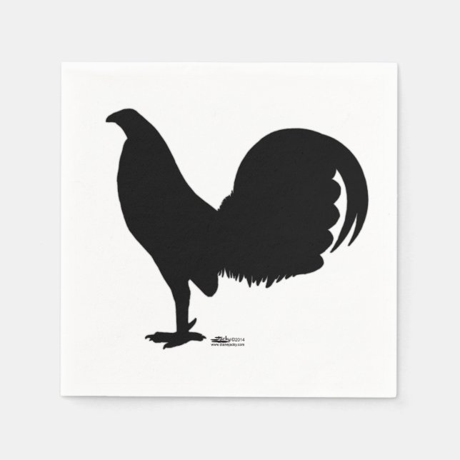Gamecock Rooster Silhouette Napkin (Front)
