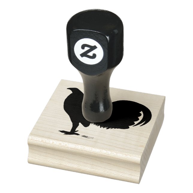 Gamecock Rooster Silhouette Rubber Stamp (Stamp)