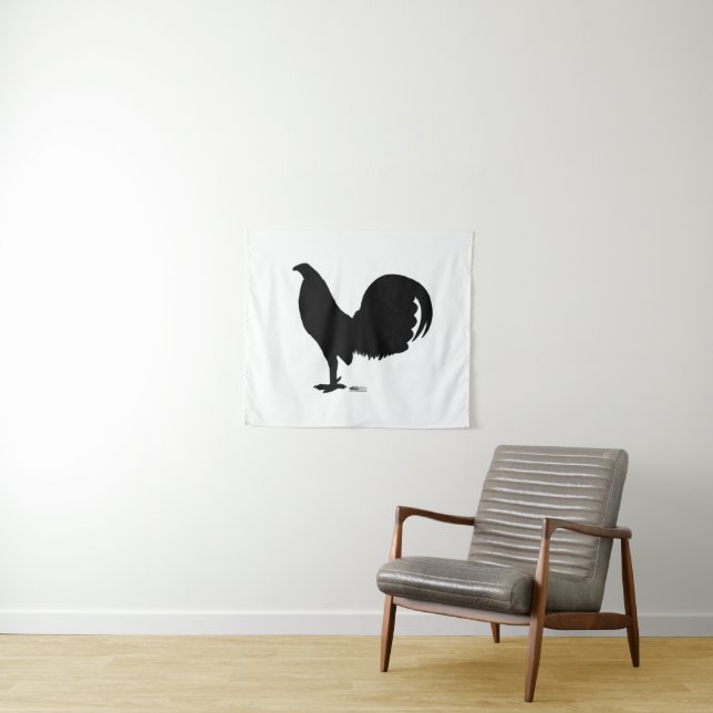 Gamecock Rooster Silhouette Tapestry (In Situ (Horizontal))