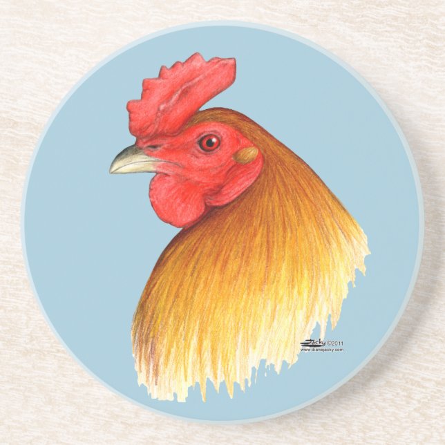 Gamecock Stag Pea Comb Coaster (Front)