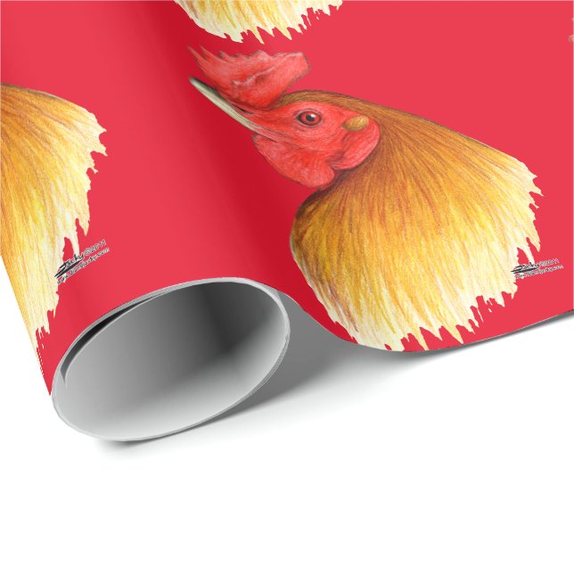 Gamecock Stag Pea Comb Wrapping Paper (Roll Corner)