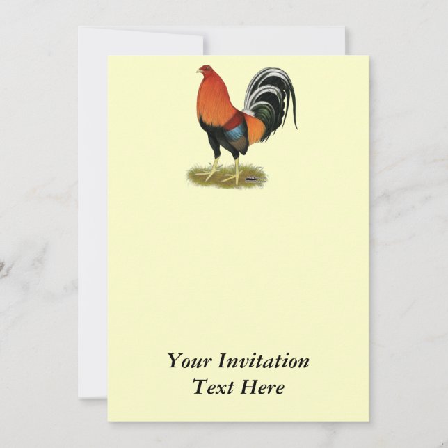 Gamecock Wheaten Rooster Invitation (Front)