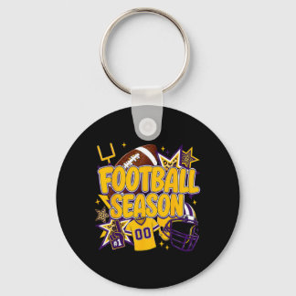 Gameday Football Season Football Mama Girl Purple Key Ring