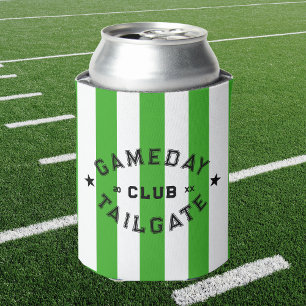Gameday Tailgate Club Green Stripe Custom Party Can Cooler