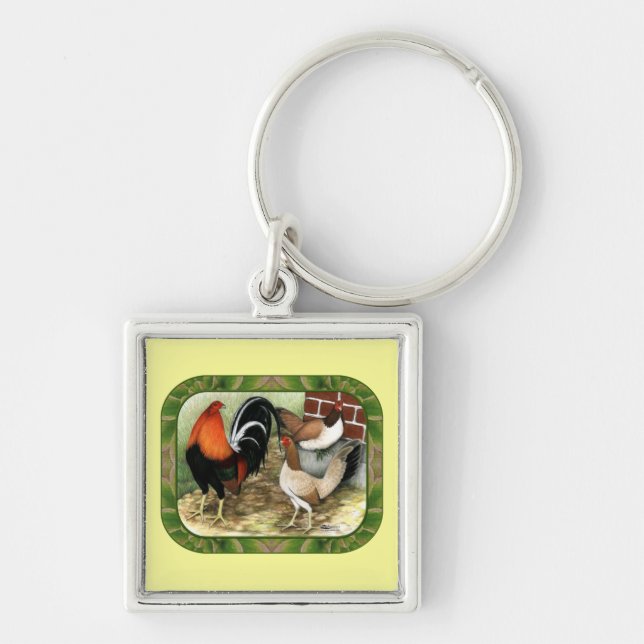 Gamefowl On the Farm Key Ring (Front)