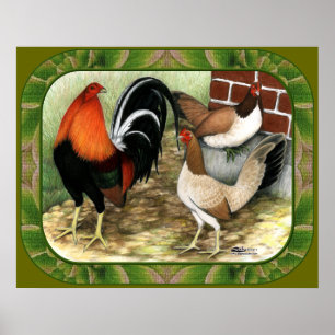 Gamefowl On the Farm Poster