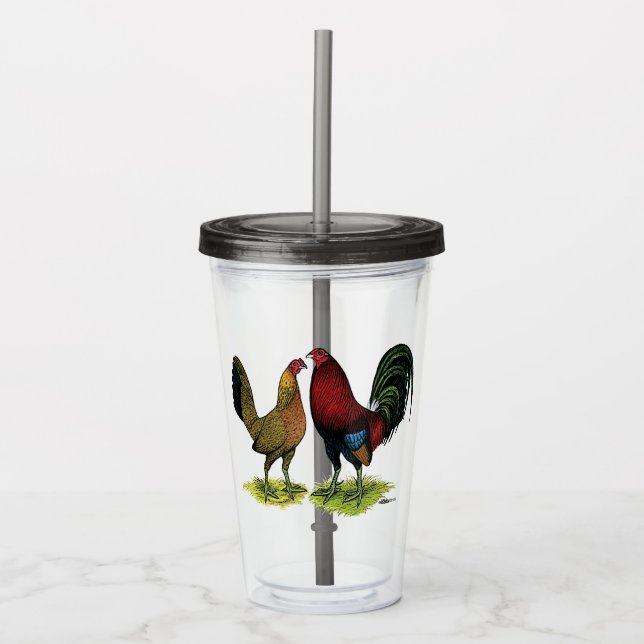 Gamefowl Pair Acrylic Tumbler (Front)