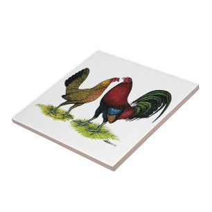 Gamefowl Pair Ceramic Tile