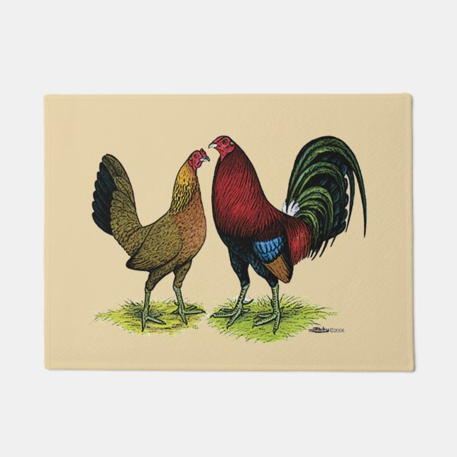 Gamefowl Pair Doormat (Front)