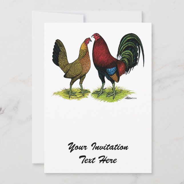 Gamefowl Pair Invitation (Front)