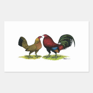 Gamefowl Pair Rectangular Sticker