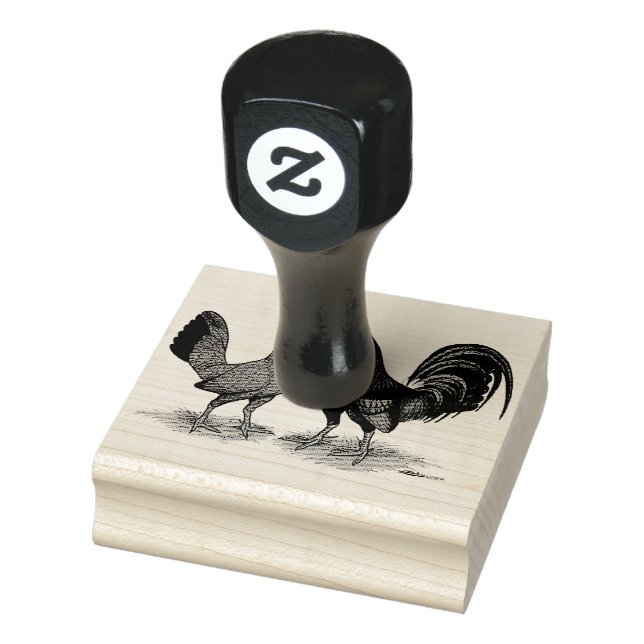 Gamefowl Pair Rubber Stamp (Stamp)
