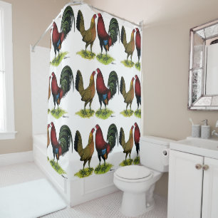 Gamefowl Pair Shower Curtain
