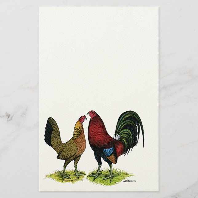 Gamefowl Pair Stationery (Front)
