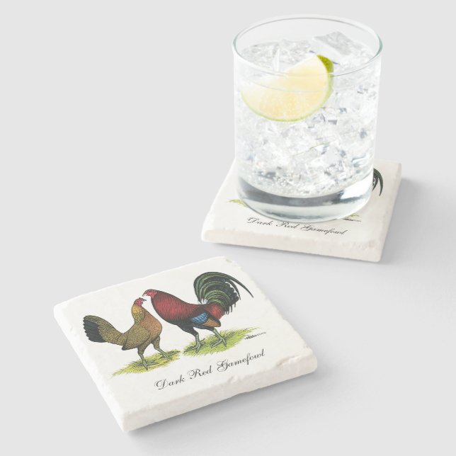 Gamefowl Pair Stone Coaster (Side)