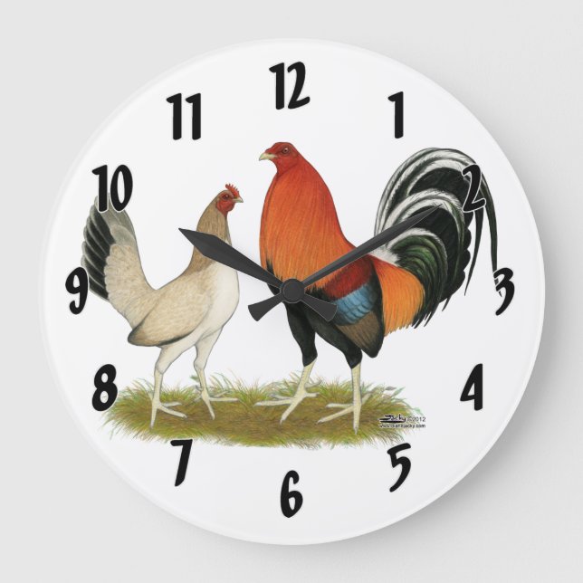Gamefowl Wheatens Large Clock (Front)