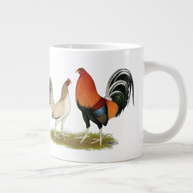 Gamefowl Wheatens Large Coffee Mug (Right)