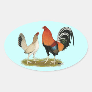 Gamefowl Wheatens Oval Sticker