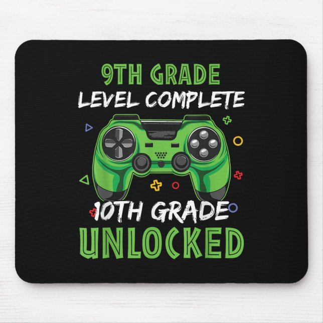 Gamepad 10th Grade Unlocked Gift For 9th Level Kid Mouse Pad (Front)