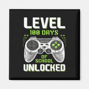 Gamer 100th Day Of School Level 100 Days Unlocked Magnet