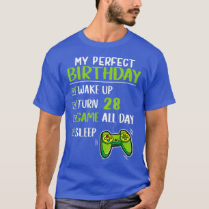 Gamer 28th Birthday Gaming 28 Years Old Perfect T-Shirt