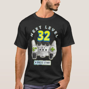 Gamer 32th Birthday Next Level 32 Game Controller  T-Shirt