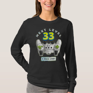 Gamer 33th Birthday Next Level 33 Game Controller T-Shirt
