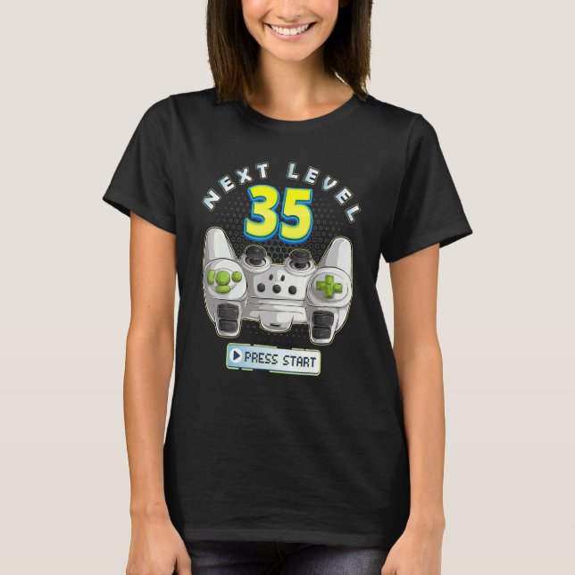 Gamer 35th Birthday Next Level 35 Game Controller  T-Shirt (Front)