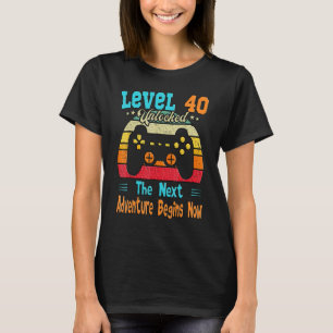 Gamer 40th Birthday Level 40 Unlocked Adventure T-Shirt