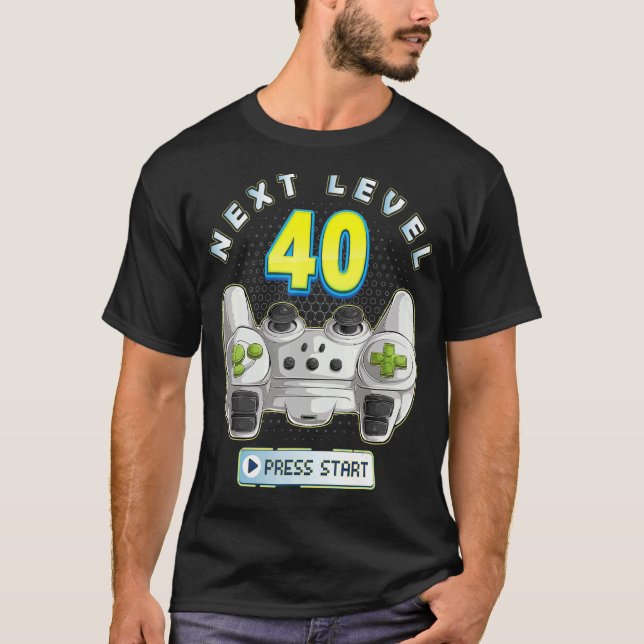 Gamer 40th Birthday Next Level 40 Game Controller  T-Shirt (Front)
