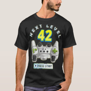 Gamer 42th Birthday Next Level 42 Game Controller T-Shirt