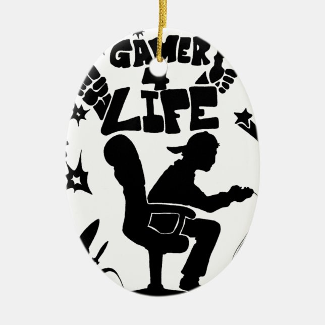 Gamer 4 Life Ceramic Tree Decoration (Front)