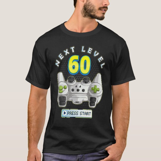 Gamer 60th Birthday Next Level 60 Game Controller  T-Shirt (Front)