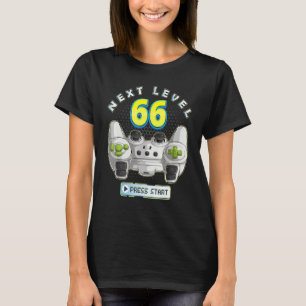 Gamer 66th Birthday Next Level 66 Game Controller  T-Shirt