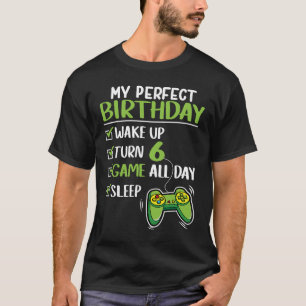 Gamer 6th Birthday Game 6 Years Old Perfect Boys T-Shirt