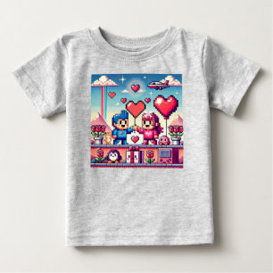 Gamer 8 bit Valentine's Day Baby T-Shirt