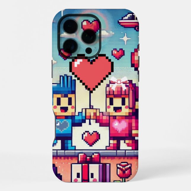 Gamer 8 bit Valentine's Day  iPhone Case (Back)