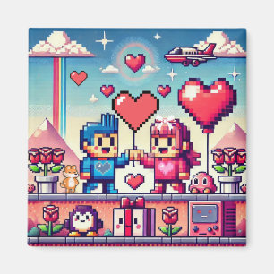 Gamer 8 bit Valentine's Day Magnet