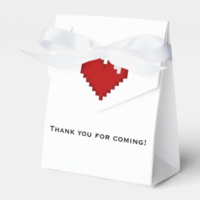 Gamer 8bit Pixel Heart Party Favour Box (Front Side)