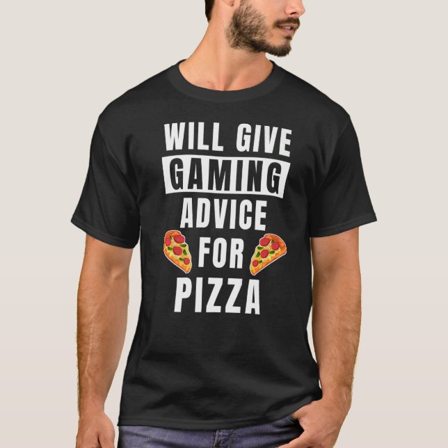 Gamer Advice For Pizza Video Game Controller  Gami T-Shirt (Front)