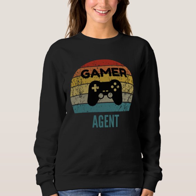 Gamer Agent Vintage 60s 70s Gaming Sweatshirt (Front)
