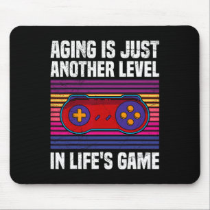 Gamer Aging Is Just Another Level Video Game Retro Mouse Pad