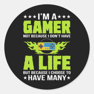 Gamer Am A Gamer Classic Round Sticker
