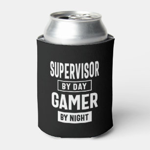 Gamer and Supervisor Job Title Gift Can Cooler
