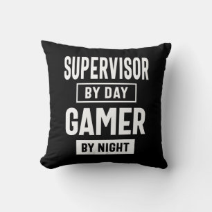 Gamer and Supervisor Job Title Gift Cushion