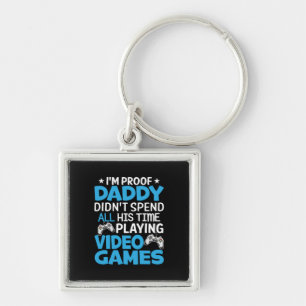 Gamer Art All My Daddy Time Playing Games Key Ring