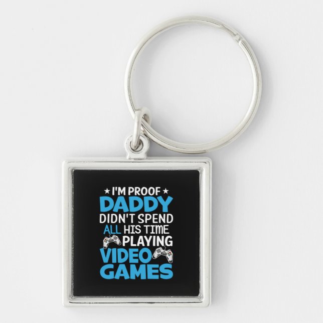 Gamer Art All My Daddy Time Playing Games Key Ring (Front)