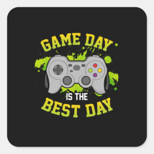 Gamer Art Game Day Is The Best Day Square Sticker