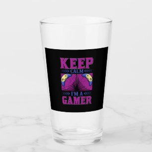 Gamer Art Keep Calm I Am A Gamer Glass