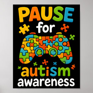 Gamer Autism Awareness Month 2025 Gaming Kids Boys Poster
